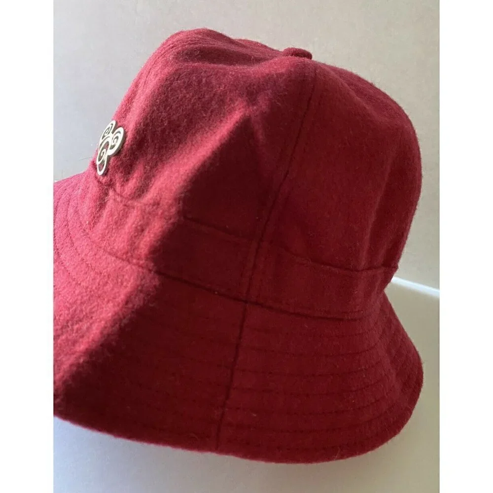 Disney Parks‎ Red Wool  Hat Silver Mickey Mouse